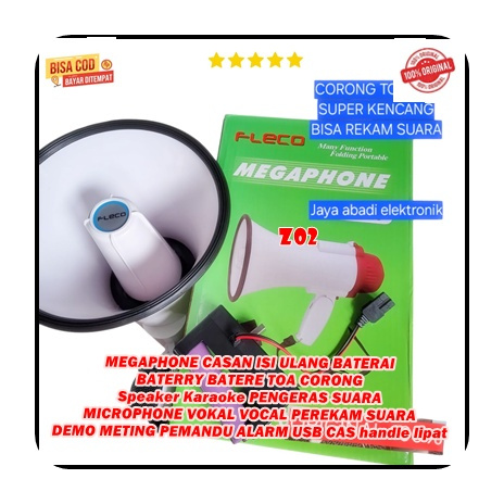 Z02 MEGAPHONE CASAN ISI ULANG BATERAI BATERRY BATERE TOA CORONG Speaker Karaoke PENGERAS SUARA MIC M