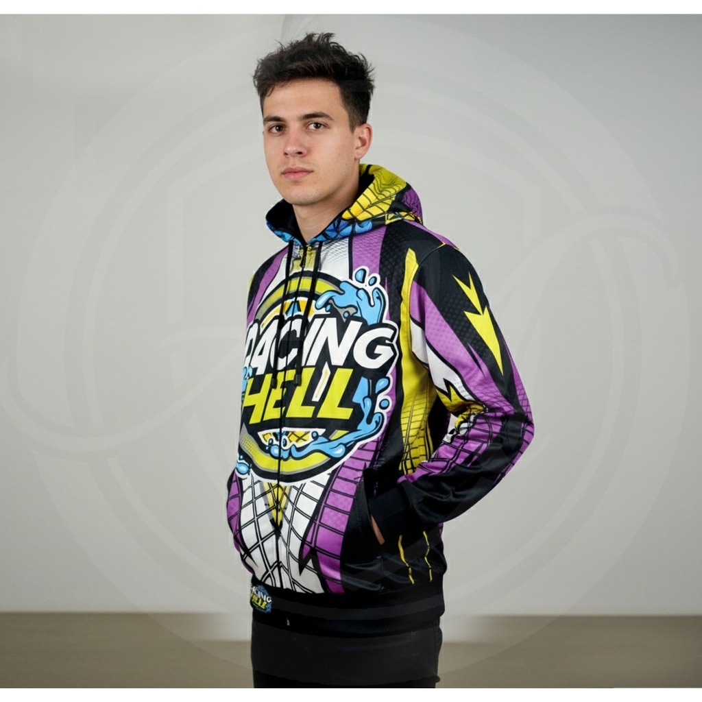 Jaket Racing Hell FULL PRINTING RH-31 - BISA PAKAI NAMA | JAKET CUSTOM KOMUNITAS PRINTING