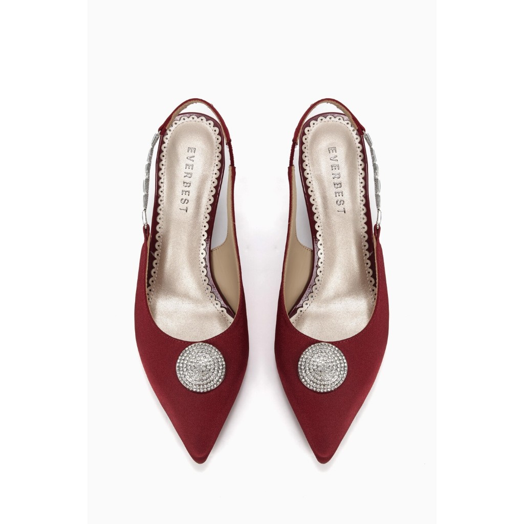 Everbest Chaya Sepatu Heels Pesta Wanita Black & Maroon