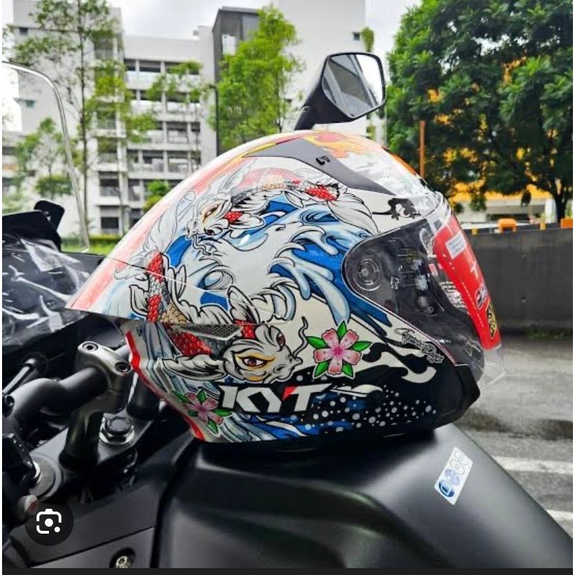 STIKER DECAL HELM KYT NFJ MOTIF IKAN KOI MALAY