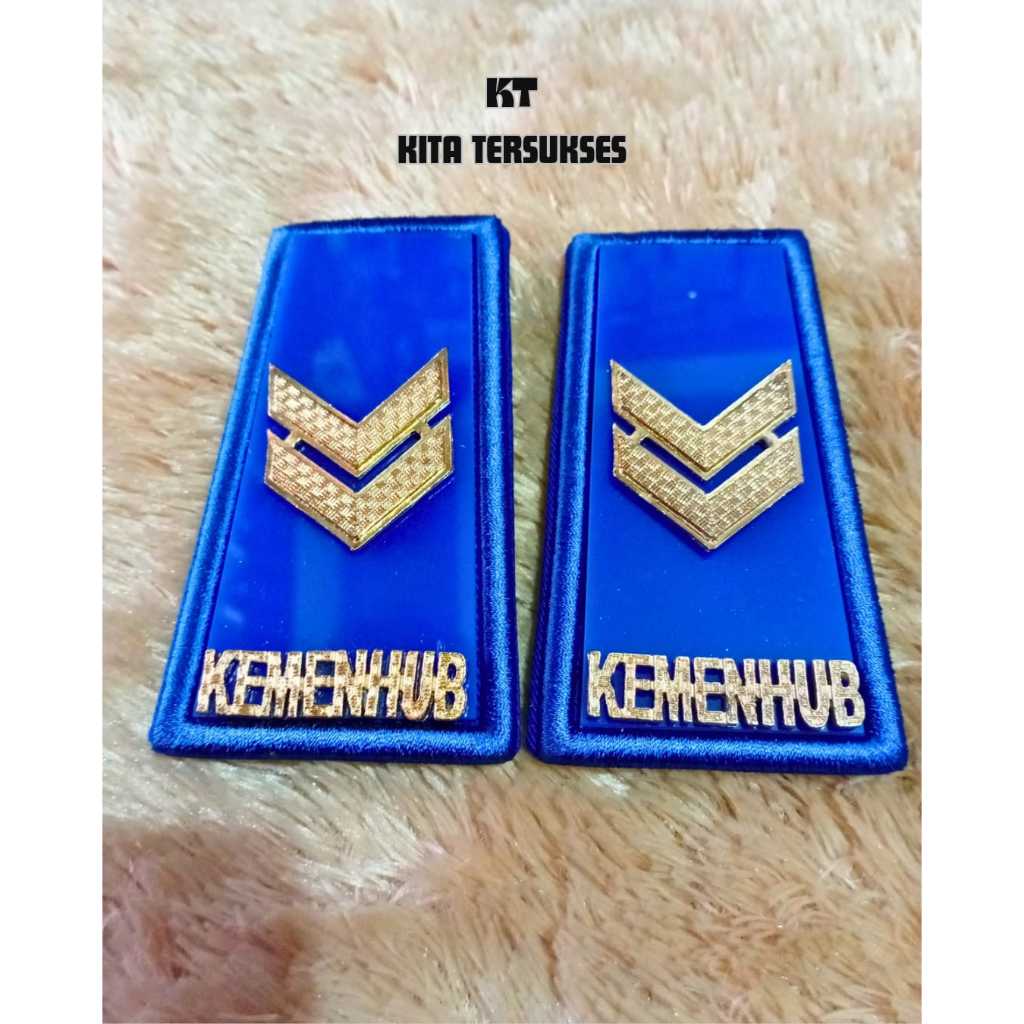 pangkat kemenhub 2B mika lis bordir biru exclusive