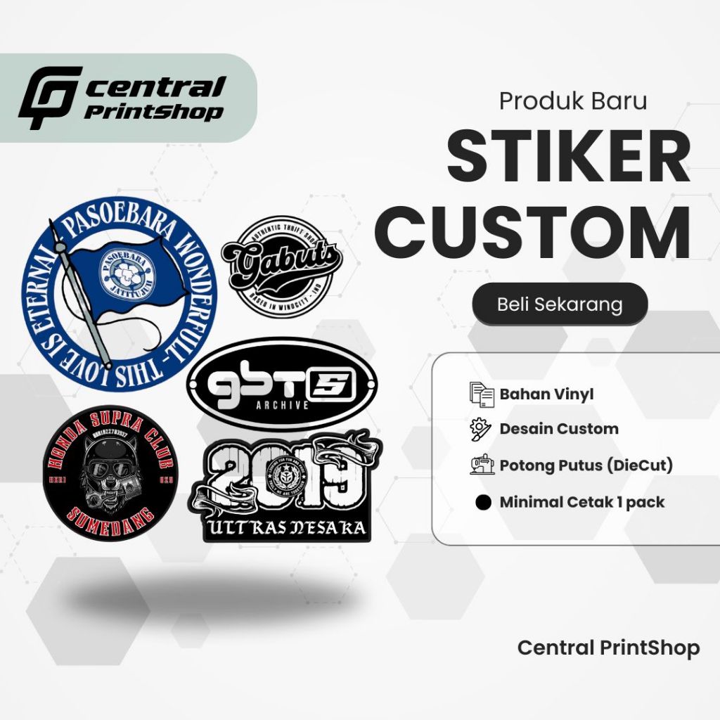 Stiker Pack Custom Vinyl – Laminasi Glossy/Doff – Diecut/Putus – Cetak Full Color Waterproof
