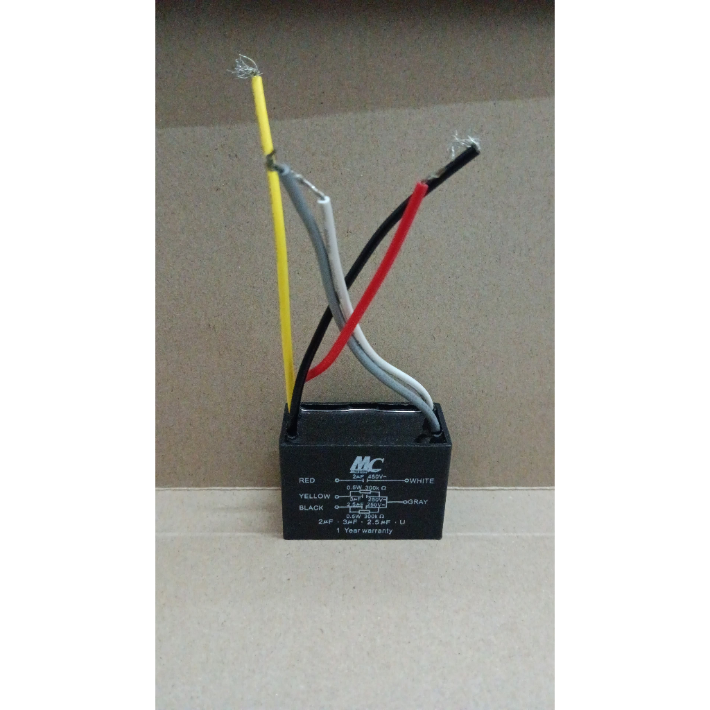6156 kapasitor kipas angin ceiling plafon 5kabel 5 kabel mc korea 2uf 2.5uf 3uf