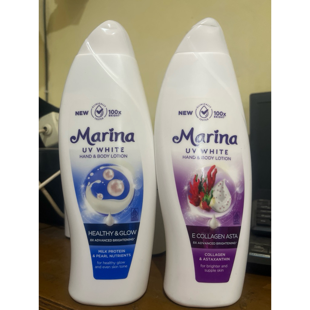 Marina hand & body lotion UV white healthy glow | collagen Asta |handbody mencerahkan| handbody Mari