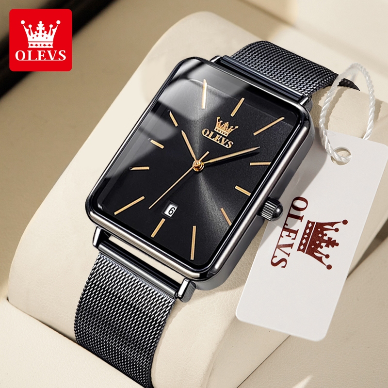Olves Jam Tangan Pria Anti Air Original Unik Terbaru 2025 Bisnis Stainless Steel Tipis Fashion Men W
