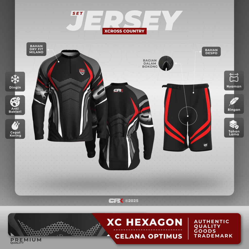 CPX Setelan Baju Jersey Sepeda MTB / Baju Roadbike Kaos Milano Premium Dan Celana Sepeda Gowes