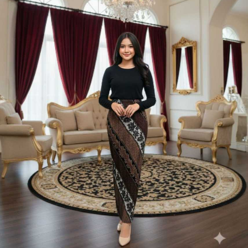 Rok Plisket Batik Modern bawahan kebaya Elegan Terlaris TerMurah Terpercaya