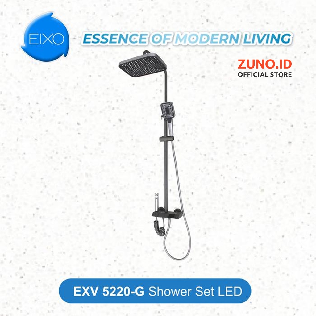 ZunoID Shower Set EIXO Vitara EXV 5220-G LED Stylish Warna Grey Panas Dingin