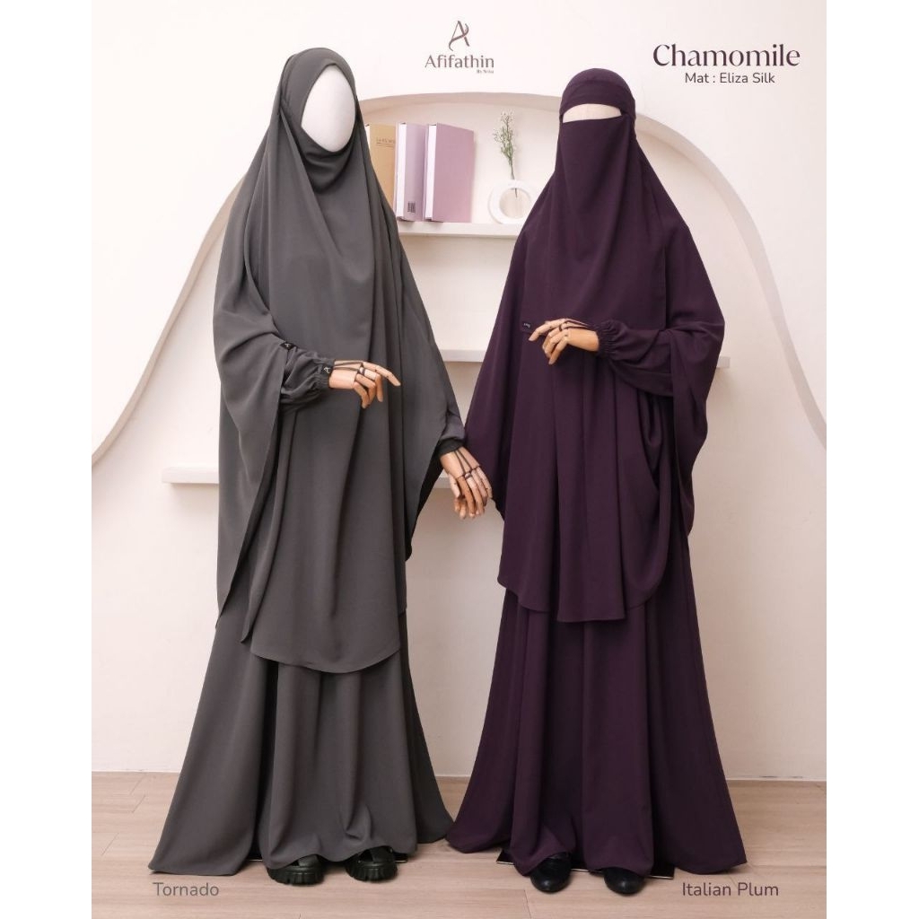 chamomile set NP long cutting U by afifathin | gamis wanita elegant syari | gamis premium afifathin