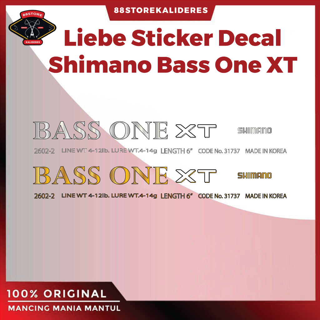 88storekalideres Liebe Sticker Decal Joran Shimano Bass One XT