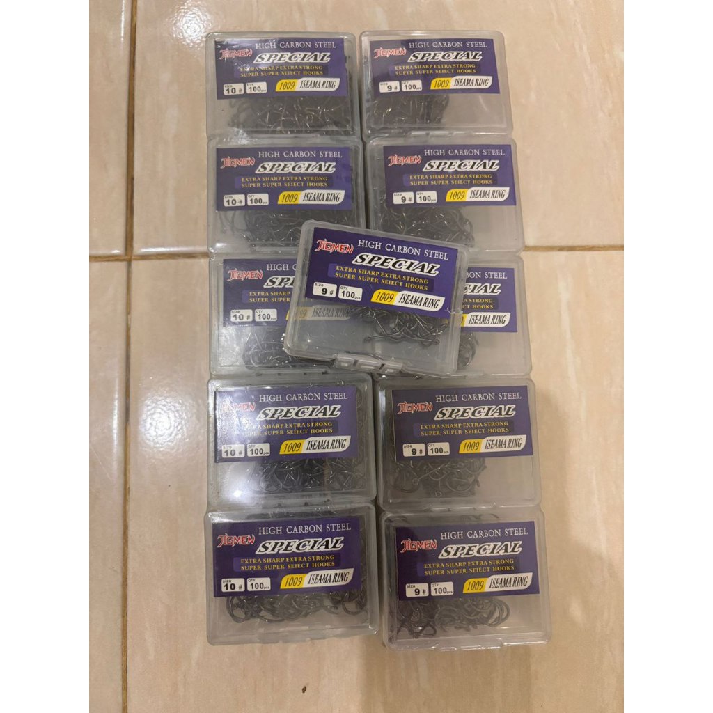 Kail Box Pancing Jigmen Special Iseama Ring 1009 Perkotak 100pcs