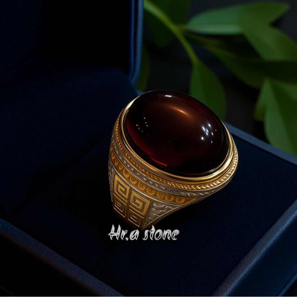 CINCIN BATU AKIK YAMAN API MEWAH RING TITANIUM SUPER