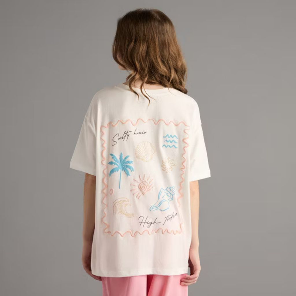 NEW SALE Max Fashion Atasan anak Perempuan printed Oversize T-shirt Kaos anak perempuan Brand Max