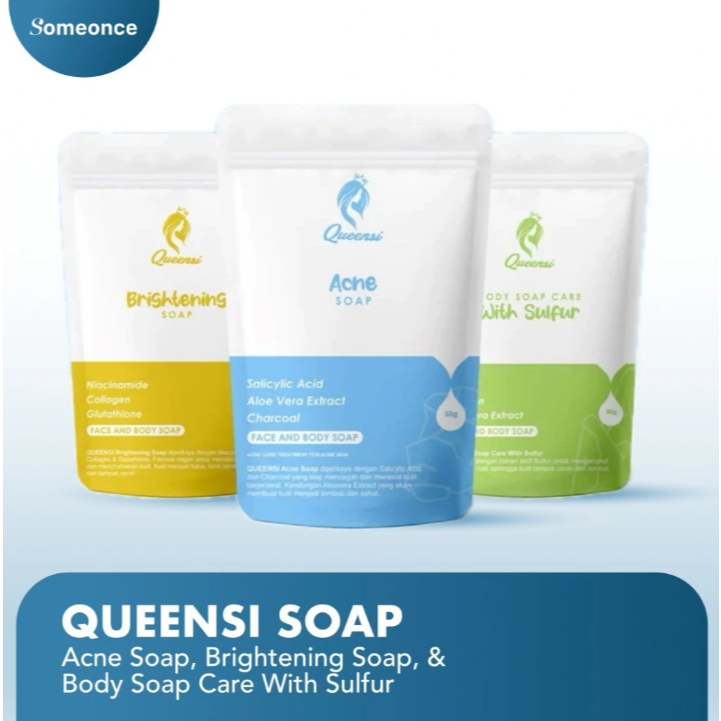Queensi Soap Acne Brightening With Sulfur BPOM