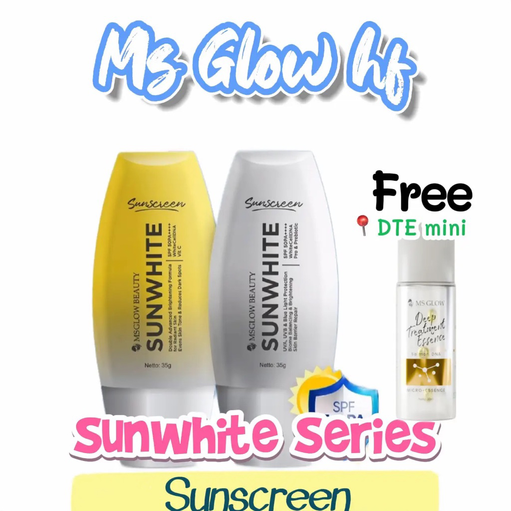 SUNSCREEN MS GLOW SUNWHITE SPF 50 PA+++ SUNSCREEN KEMASAN BARU
