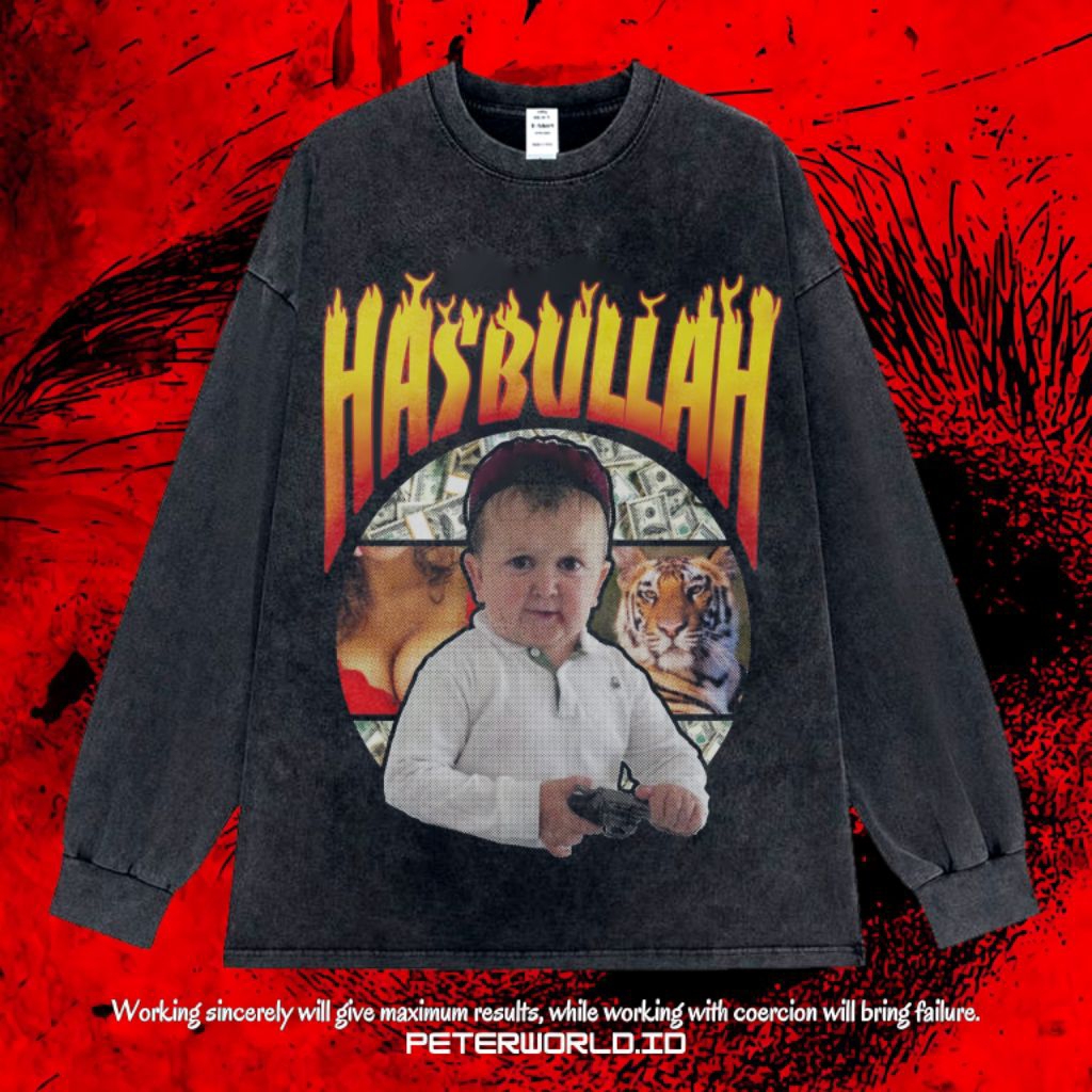 Kaos Hasbullah Long sleeve Oversize Washing Vintage Tee | Kaos Oversized | Kaos Long sleeve | Kaos W