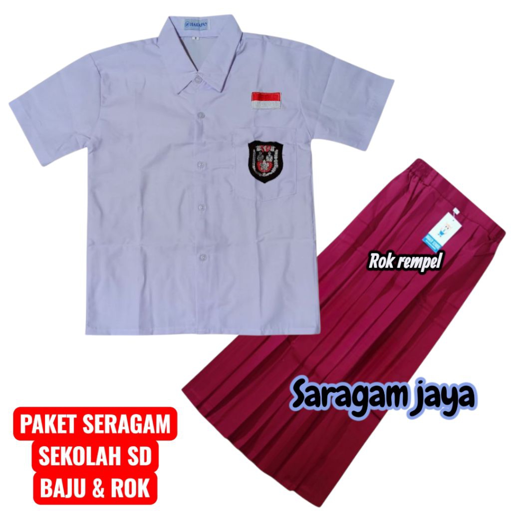 Baju seragam sekolah sd anak Cewek,Seragam sekolah anak sd perempuan,Rok sd panjang