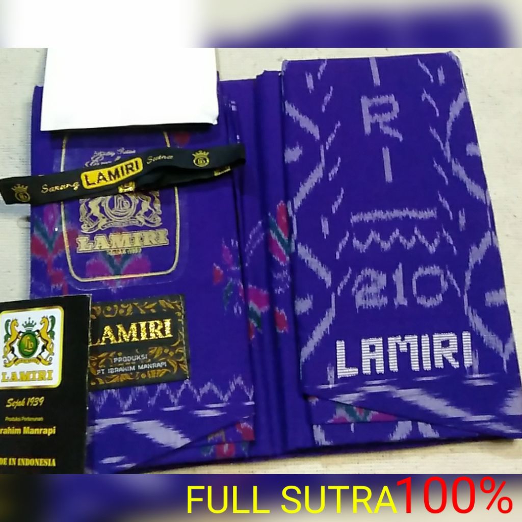 [4.4 GRATIS ONGKIR] Sarung Lamiri  Full Sutra Terlaris Asli 100% MST/S90