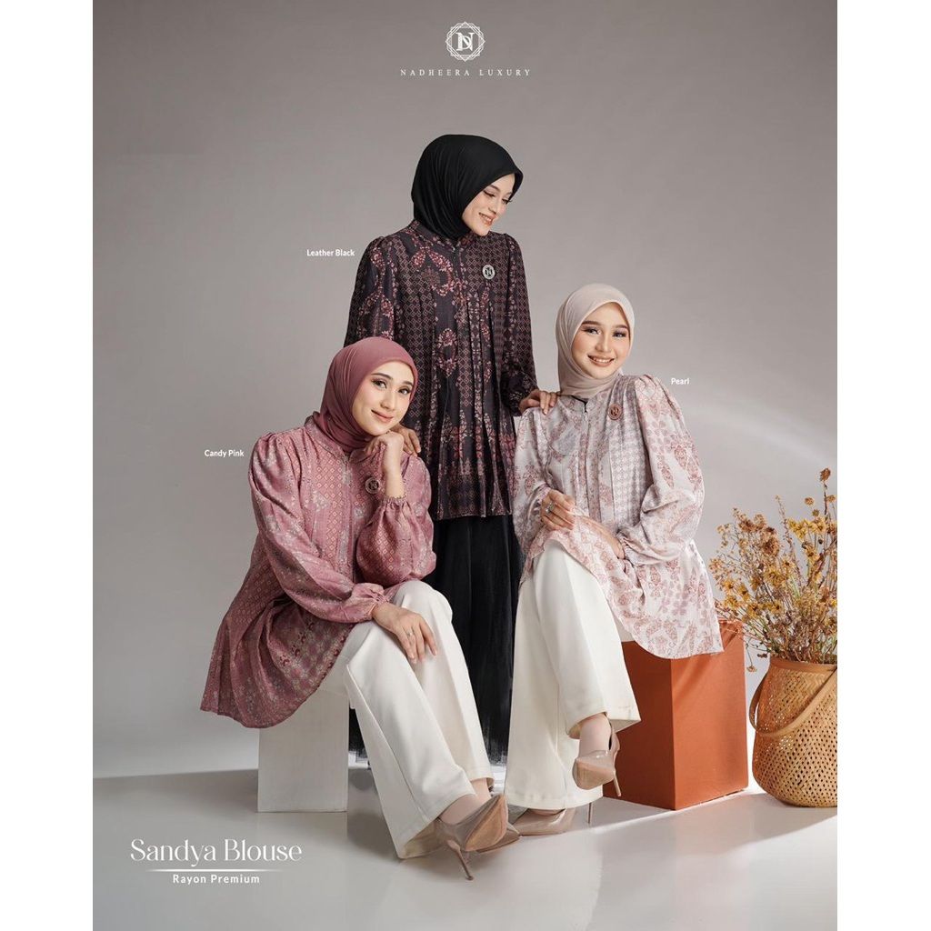 [NEW] • COD | SANDYA BLOUSE • NADHEERA LUXURY / Blouse Atasan Cewek Kemeja Cewek Kemeja Abstrak Keme