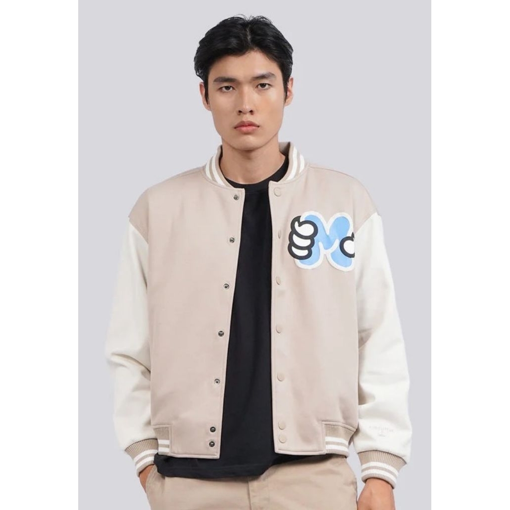 Executive x Ykha Amelz Varsity Unisex Jacket Taupe