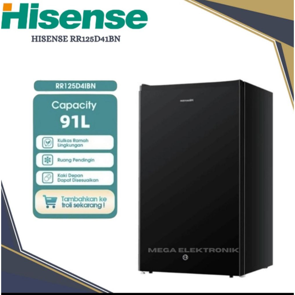 KULKAS 1 PINTU HISENSE RR125D41BN