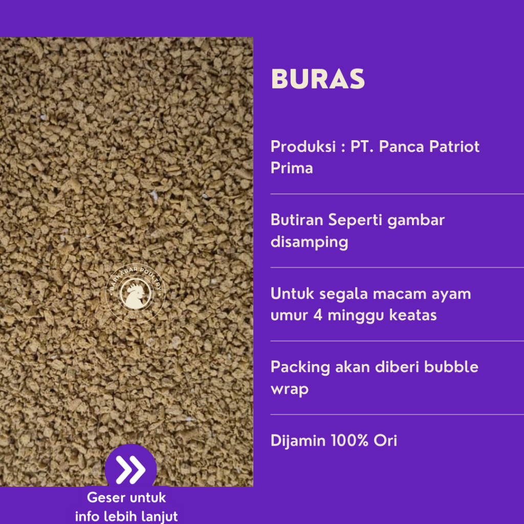 Pakan Ayam Buras New Hope B-12L ORIGINAL PACK 1/2kg