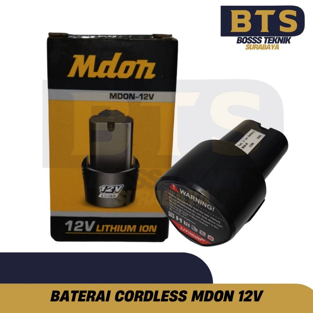 ( BATTERY 12V ) Bor CORDLESS 12V MDON LI-ION BATTERAY BATERAI Mesin Bor Tangan Cordless Ces Cas 12 V