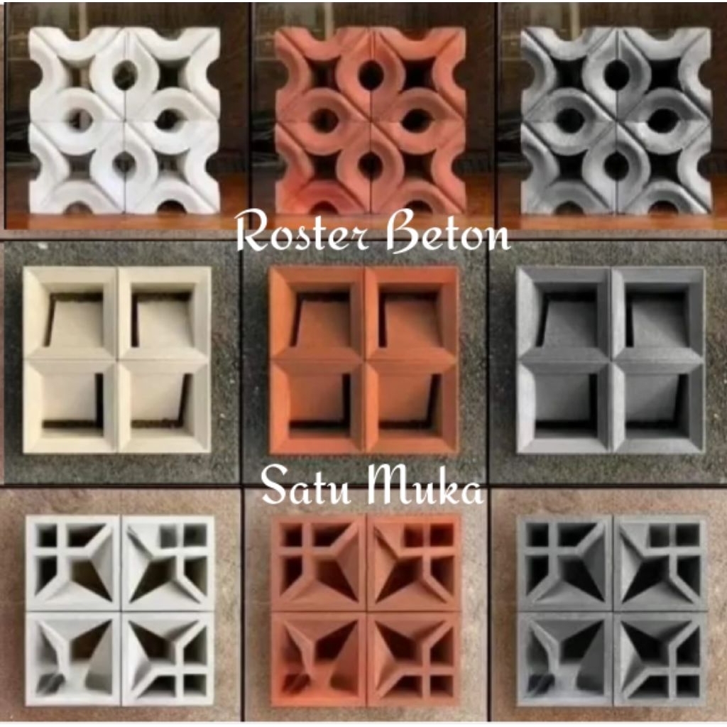 roster beton roster anti lumut roster (satu muka) roster ventilasi roster pagar roster lubang angin 