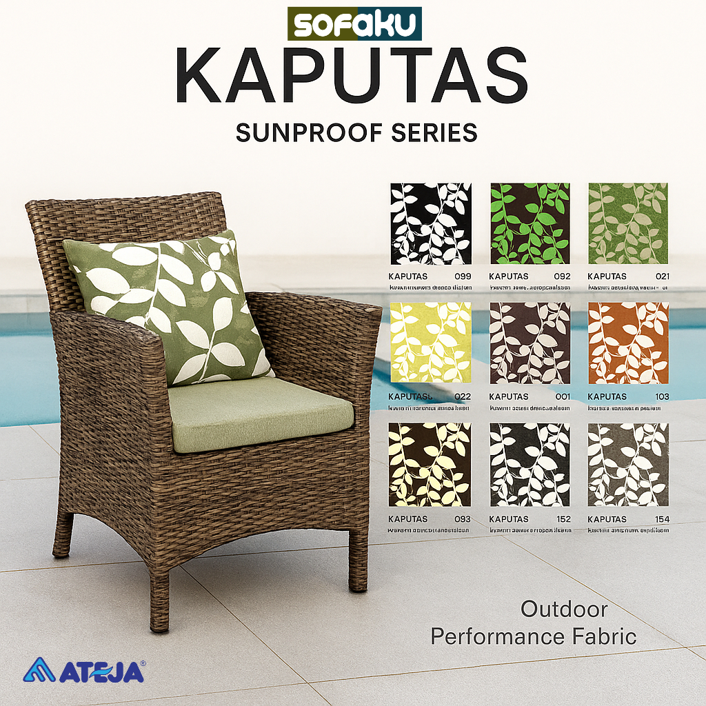 Promo Sofaku : Kaputas Ateja Sunproof - Kain Bahan Ateja Motif Outdoor Waterproof - Kain Sofa Mebel