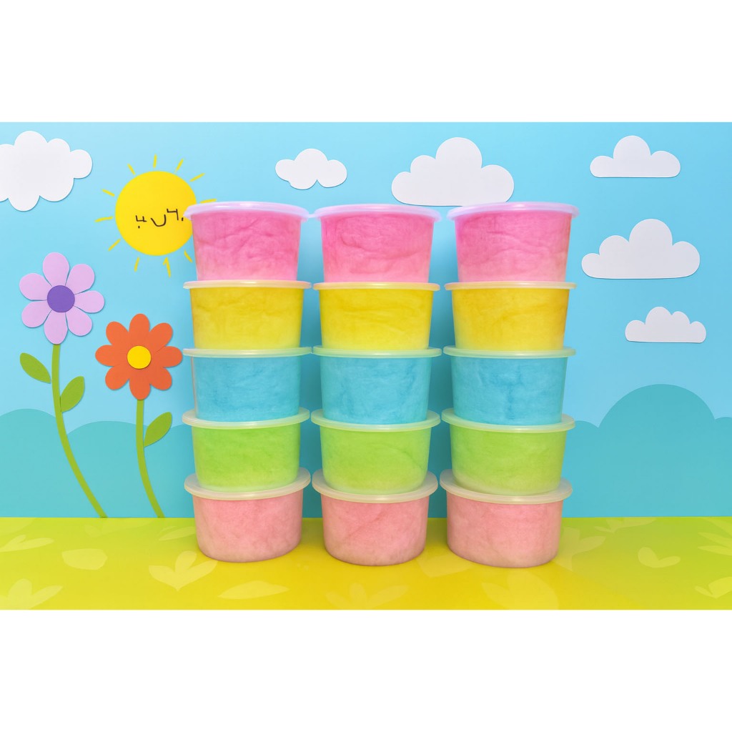 Harum Manis Isi 5 cup Kembang Gula Kapuk Rambut Nenek Gulali Permen Kapas Kemasan Thinwall 450ML