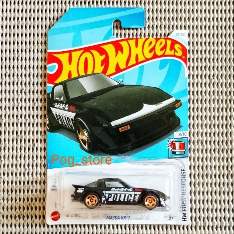 Hot Wheels 2024 - Mazda RX7 - Black POLiCE
