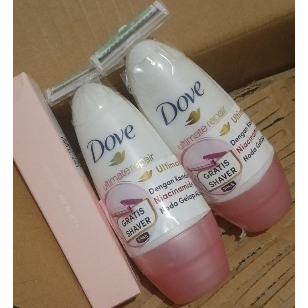 Dove Ultimate Repair Deodorant Roll On FREE Shaver ( Gratis Pencukur Rambut ) - Deodoran dengan 10x 