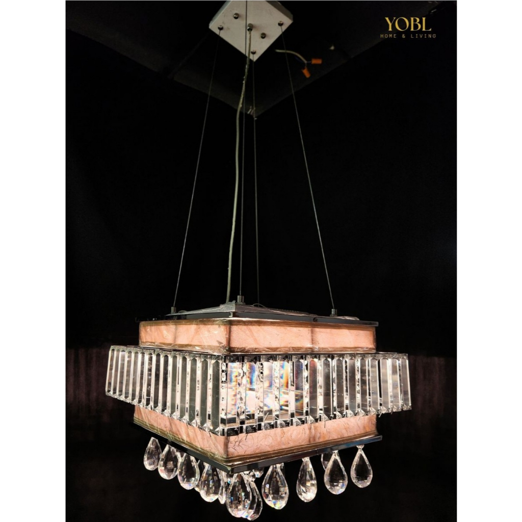 Lampu Hias Gantung Klasik Kotak Kristal