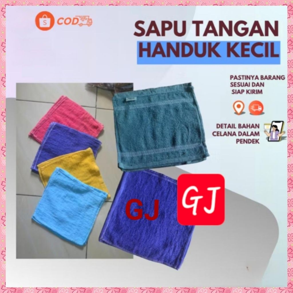 Sapu tangan kotak persegi bahan Handuk Kecil size 30 x 30Cm motif polos Serbaguna Murah tangan kotak