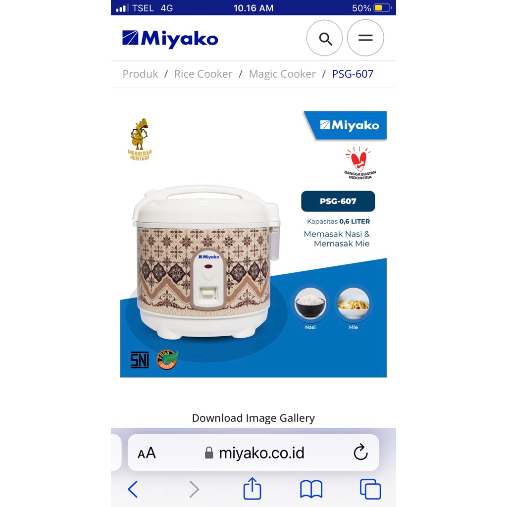 Preloved rice cooker miyako 0,6 liter