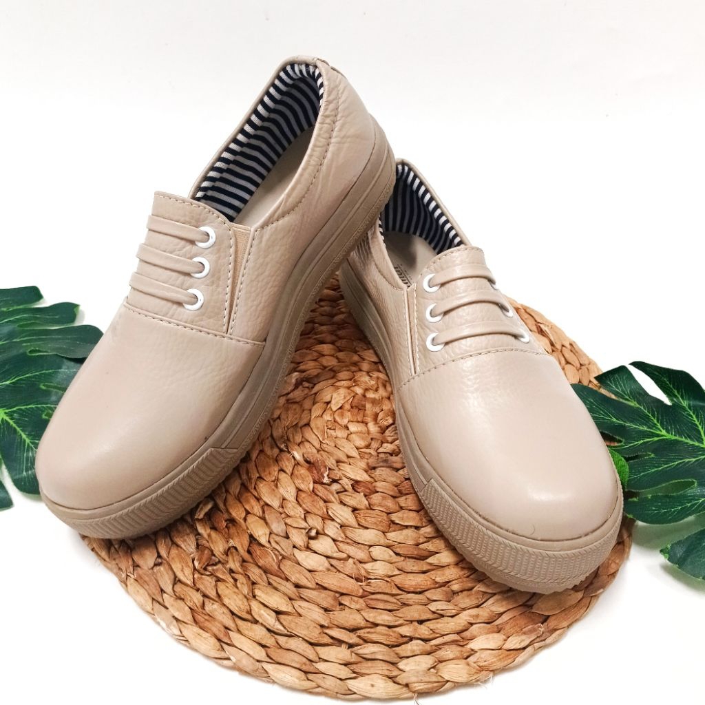 Sepatu Kulit Wanita | Slip On Wanita Kulit Asli | Sepatu Wanita Kulit Asli Garut