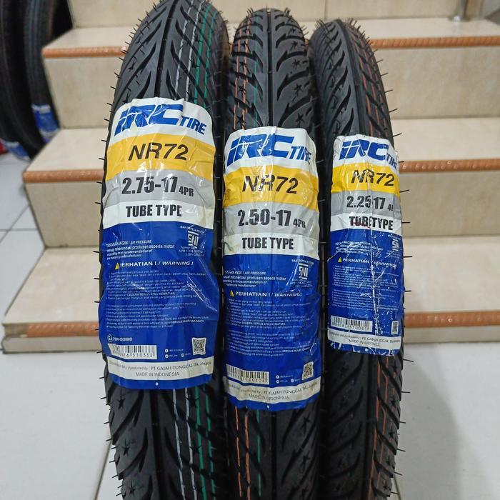 SEPASANG / SATUAN BAN LUAR MOTOR BEBEK IRC NR72 RING 17 VEGA KHARISMA JUPITER Non Tubeless