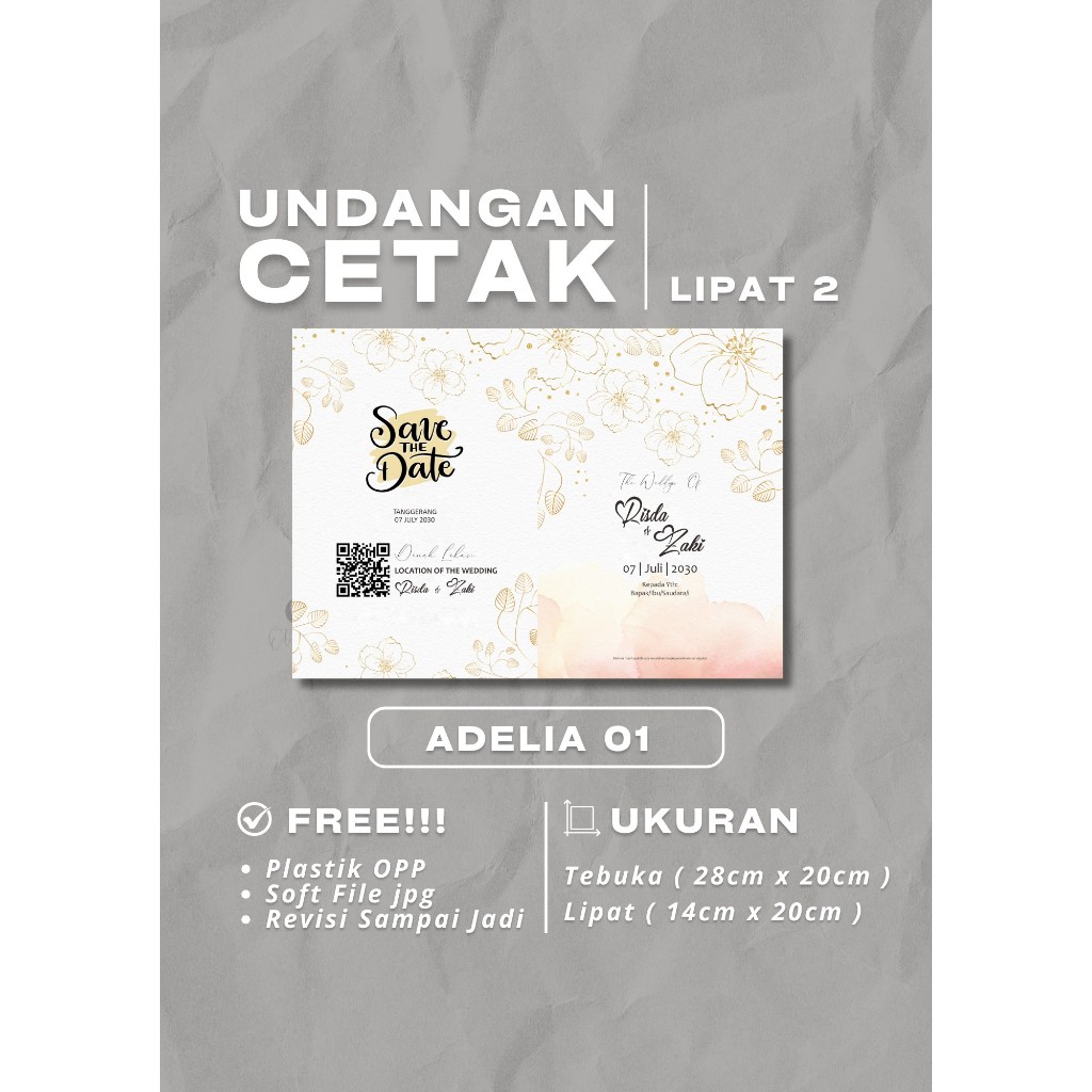 UNDANGAN CETAK | Undangan Pernikahan Custom Minimalis | Undangan Pernikahan