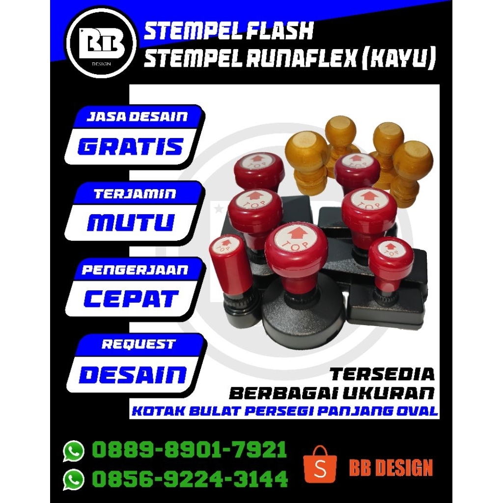 STEMPEL FLASH & STEMPEL KAYU