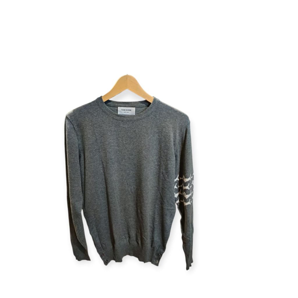Thom Browne Grey Sweater 4-Bar