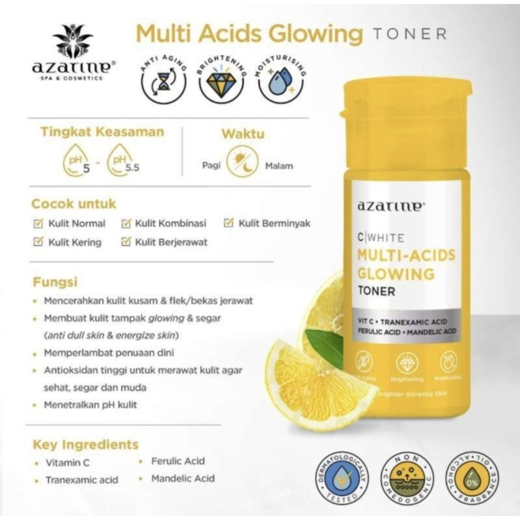 AZARINE TONER VIT C (multi acid & glowing)