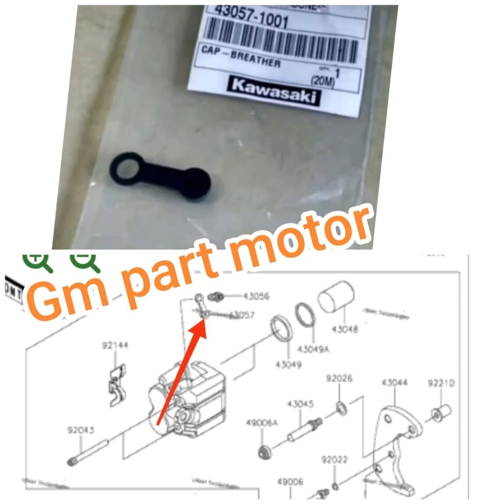 karet baut nepel setelan angin kaliper depan atau belakang KLX 140 KLX140 original