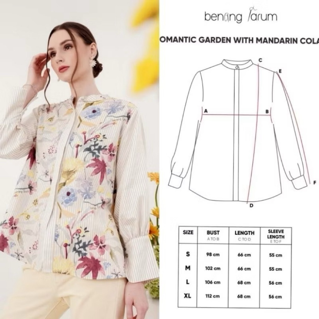 PL ROMANTIC Garden Shirt Benang jarum SIZE XL