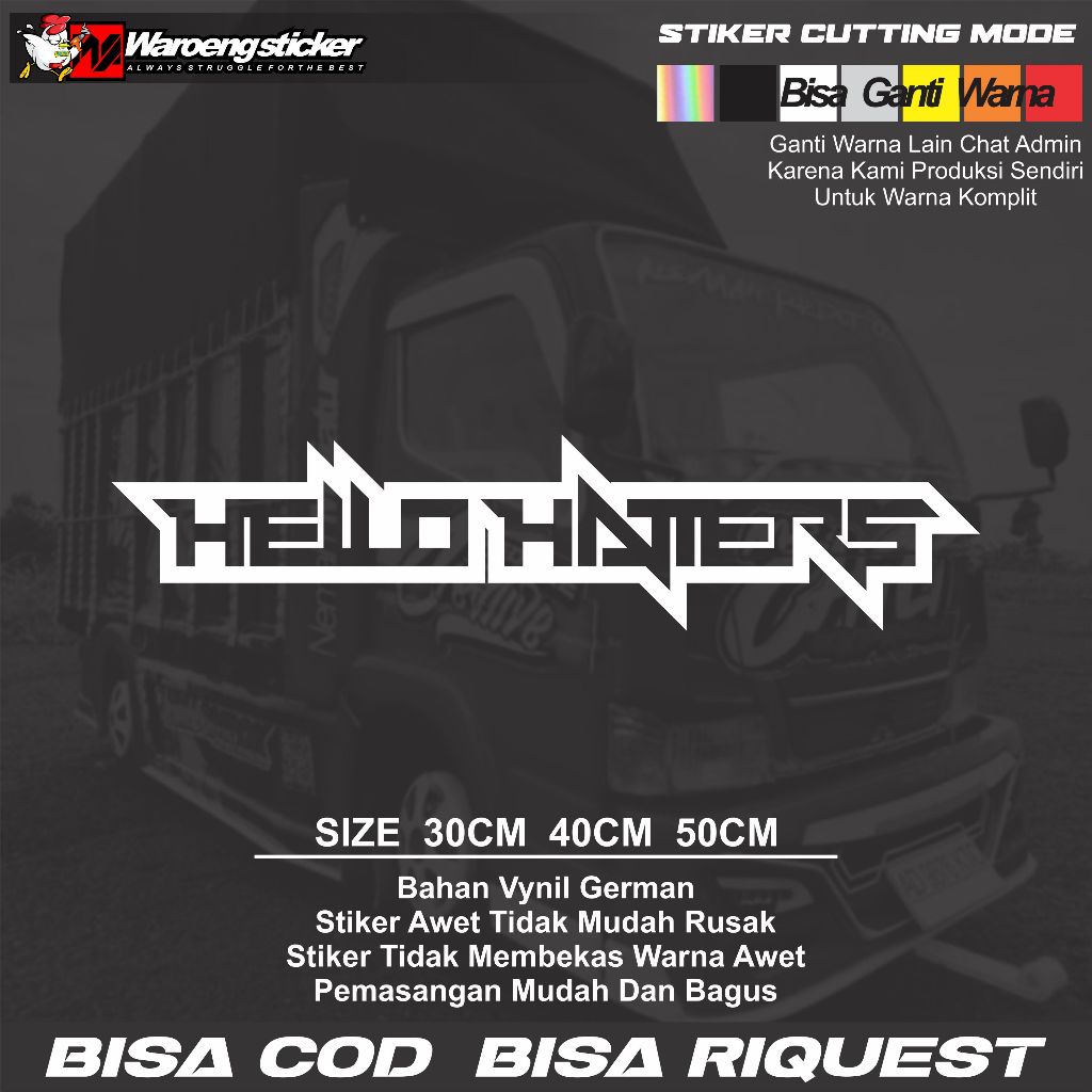 Stiker Mobil Truck Picup Tahan Air 4-5 Thn || Stiker Kaca Kendaraan Pilihan Warna sticker kaca truck
