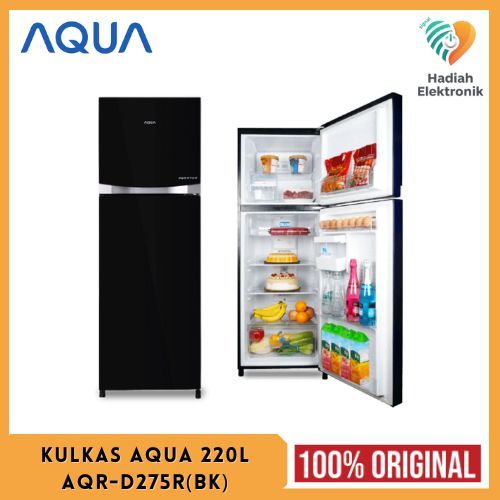 AQUA AQR-D275R(BK) KULKAS 2 PINTU 220 Liter AQR-D275RBK