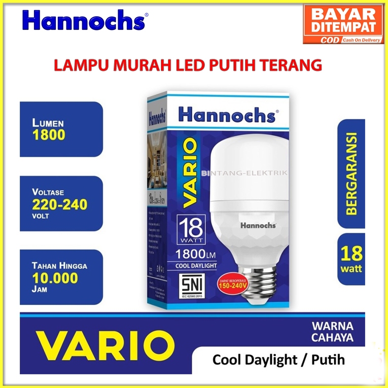 Led Hannochs Vario 18 Watt - Lampu Hannochs Bohlam Hannochs 18w Putih