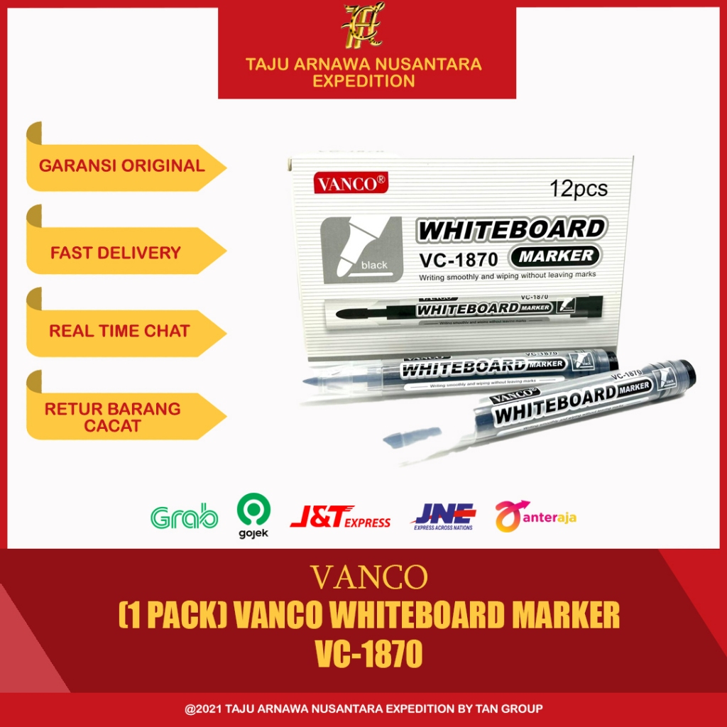 (1PACK) SPIDOL WHITEBOARD VANCO VC-1870 / SPIDOL WHITEBOARD BISA DIHAPUS / SPIDOL PAPAN WHITEBOARD
