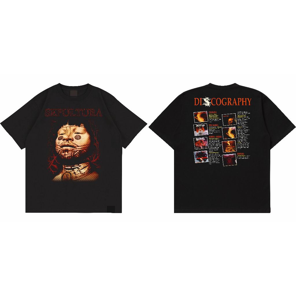 Kaos Band Sepultura - Discography / Tshirt Musik Rock Metal