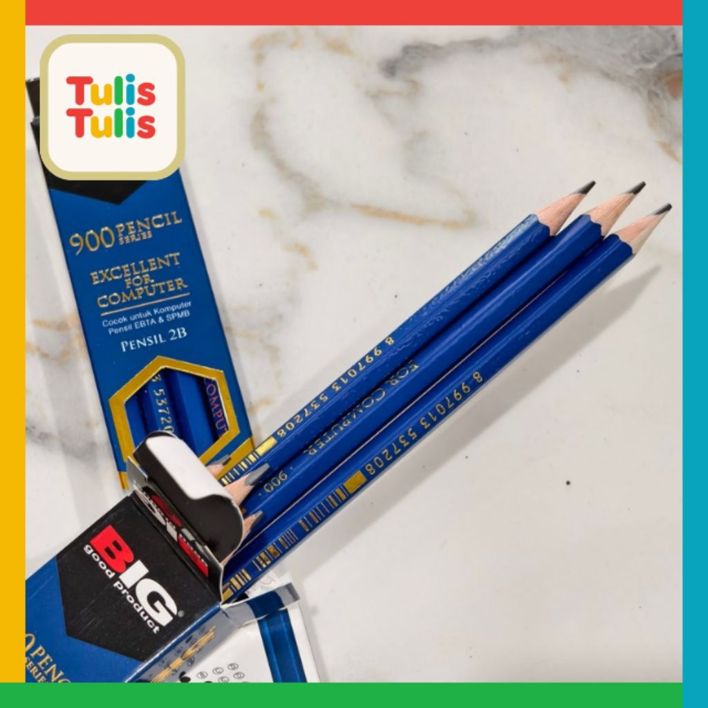 1 Pak Pensil 2B BIG Biru 12 Pcs