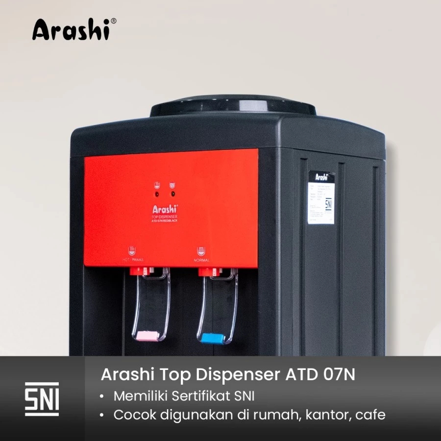 Top Dispenser ARASHI | VITARA Dispenser Meja Galon Atas Hot Normal | SNI